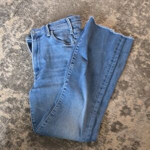 MOTHER Sky Blue Cropped Jeans